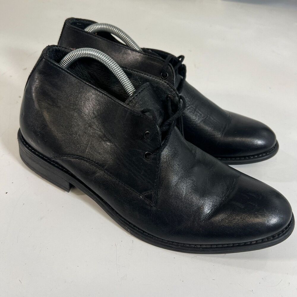 Clarks Black Leather Dessert Chukkas 66174 Boots 10‎